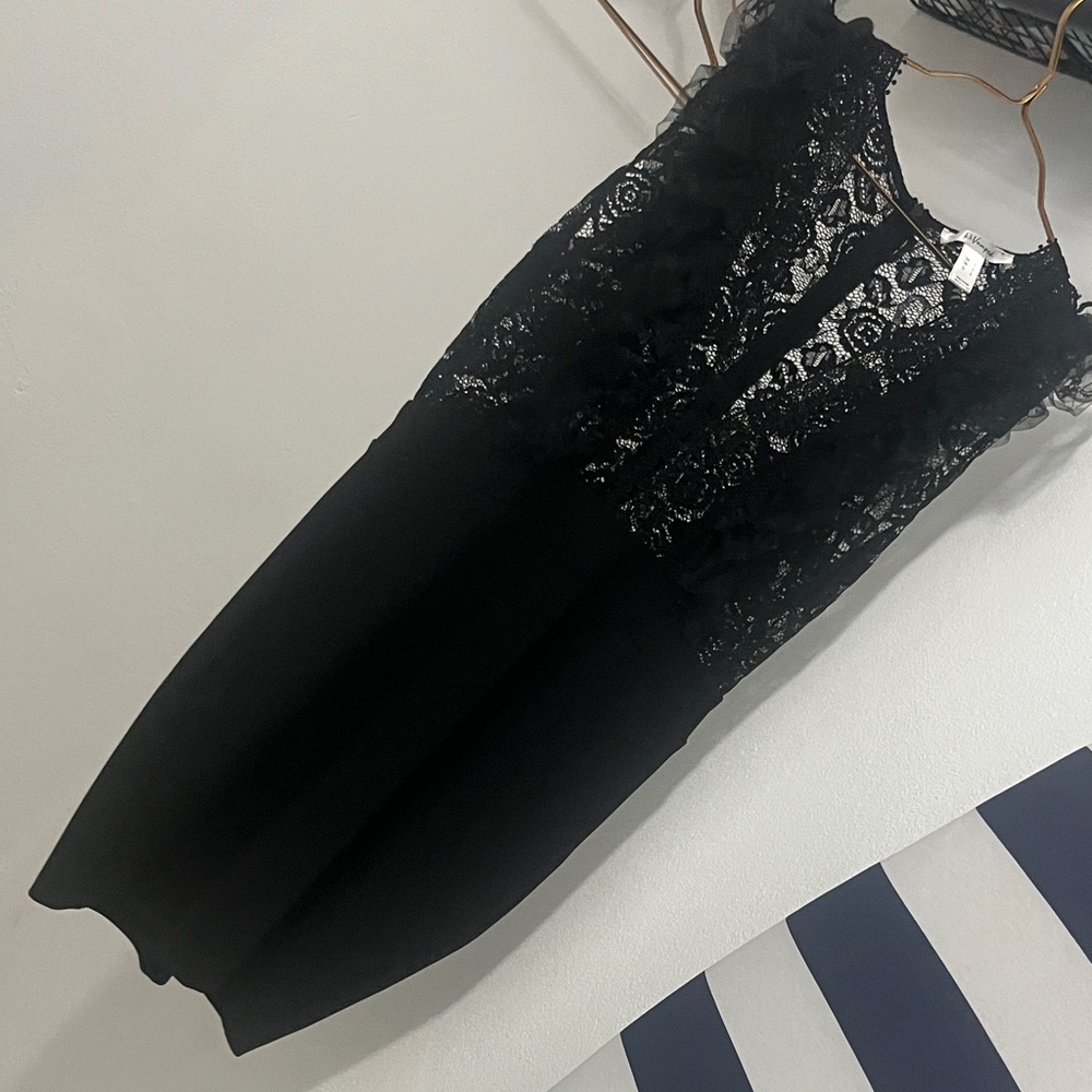 R&M Richards Black Lace V-Neck Dress